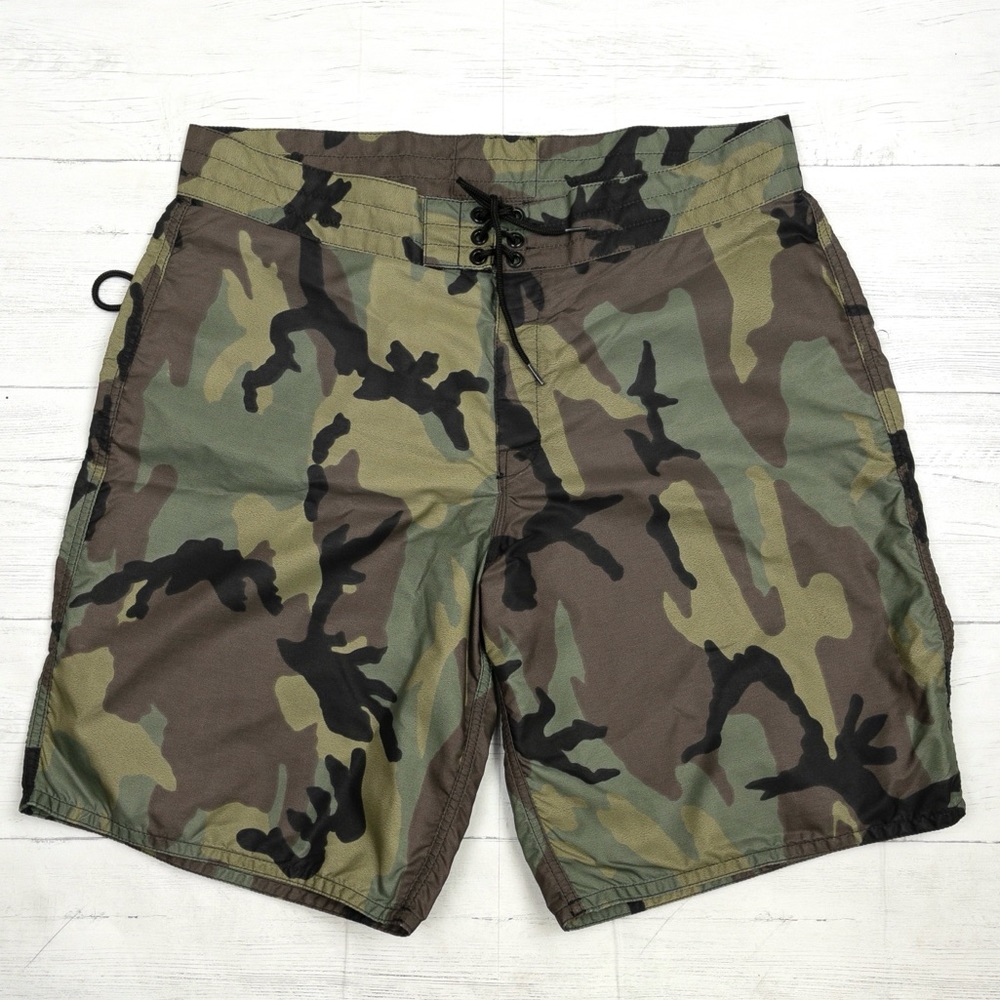 Birdwell Camouflage Swim Trunks in Green, Brown, Black